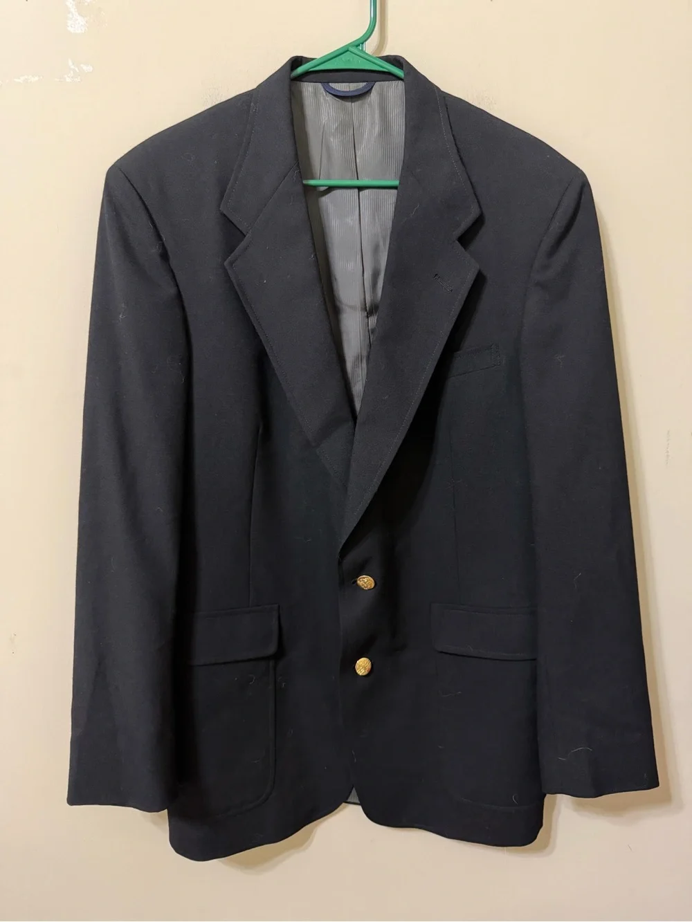Austin Reed of Regent Street Classic Black Blazer Gold Buttons 44l euc